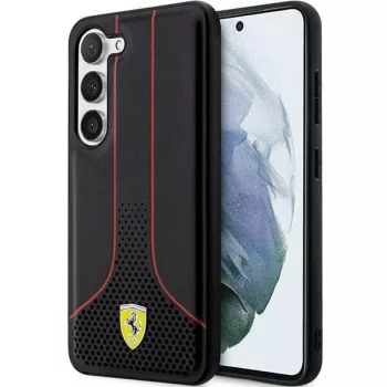  Ferrari FEHCS23SPCSK Perforated 296 P Samsung Galaxy S23, hátlap, tok, fekete