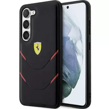   Ferrari FEHCS23MPBAK Hot Stamp Lines Samsung Galaxy S23 Plus, hátlap, tok, fekete