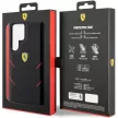Ferrari FEHCS23LPBAK Hot Stamp Lines Samsung Galaxy S23 Ultra, hátlap, tok, fekete