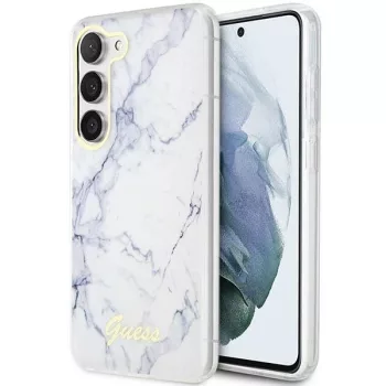   Guess GUHCS23SPCUMAH Samsung Galaxy S23 hátlap, tok Marble, fehér