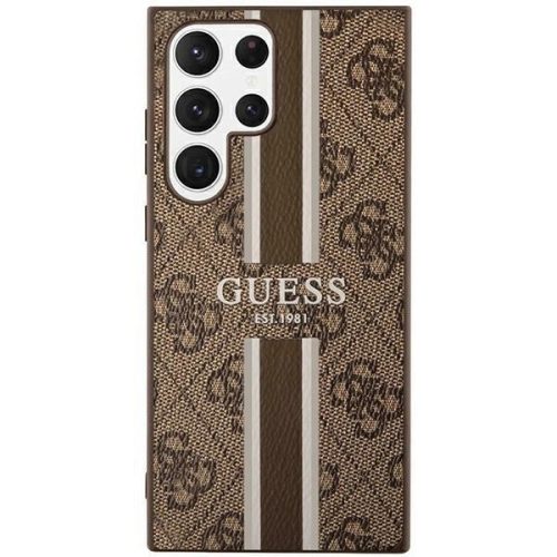 Guess Samsung Galaxy S23 Ultra GUHCS23LP4RPSW hardcase 4G Printed Stripe tok, barna