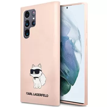   Karl Lagerfeld Silicone Choupette Samsung Galaxy S23 Ultra KLHCS23LSNCHBCP, hátlap, tok, rózsaszín