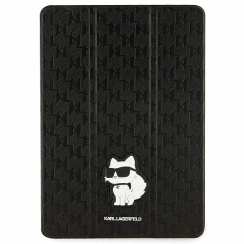 Karl Lagerfeld KLFC10SAKHPCK iPad 10.2" Folio Magnet Allover Cover Saffiano Monogram Choupette tok, fekete