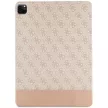 Guess 4G Stripe Allover oldalra nyíló tok, iPad Pro 12.9", rózsaszín