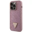 Guess iPhone 14 Pro 6,1" GUHCP14LHDGTPP Rhinestone Triangle tok, rózsaszín