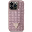 Guess iPhone 14 Pro 6,1" GUHCP14LHDGTPP Rhinestone Triangle tok, rózsaszín