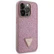 Guess iPhone 14 Pro 6,1" GUHCP14LHDGTPP Rhinestone Triangle tok, rózsaszín
