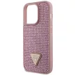Guess iPhone 14 Pro 6,1" GUHCP14LHDGTPP Rhinestone Triangle tok, rózsaszín
