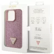 Guess iPhone 14 Pro 6,1" GUHCP14LHDGTPP Rhinestone Triangle tok, rózsaszín