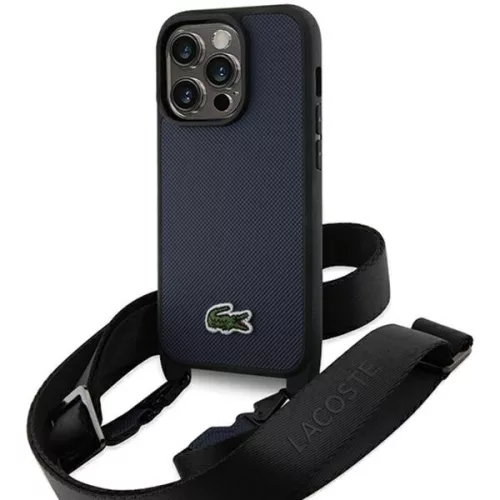 Lacoste LCHCP14LSPVCV iPhone 14 Pro 6.1" Iconic Petit Pique Crossbody tok, sötétkék