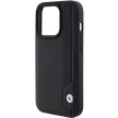 BMW BMHCP15X22RBDK iPhone 15 Pro Max 6.1" hardcase Leather Case Blue Dots tok, fekete