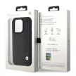 BMW BMHCP15X22RBDK iPhone 15 Pro Max 6.1" hardcase Leather Case Blue Dots tok, fekete