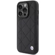 BMW BMHCP15X22RQDK iPhone 15 Pro Max 6.7" Leather Quilted tok, fekete