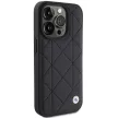 BMW BMHCP15X22RQDK iPhone 15 Pro Max 6.7" Leather Quilted tok, fekete