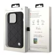 BMW BMHCP15X22RQDK iPhone 15 Pro Max 6.7" Leather Quilted tok, fekete