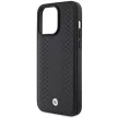 BMW BMHCP15L22RFGK iPhone 15 Pro 6.1" Leather Diamond Pattern tok, fekete