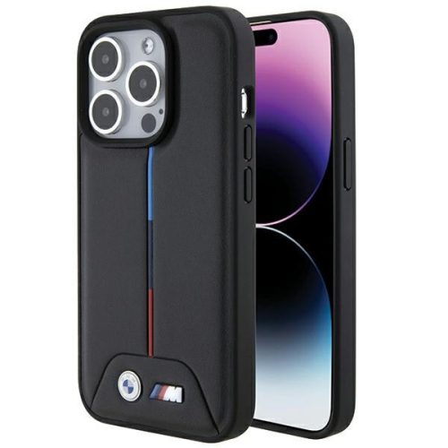 BMW BMHCP15L22PVTK iPhone 15 Pro 6.1" hardcase Quilted Tricolor tok, fekete