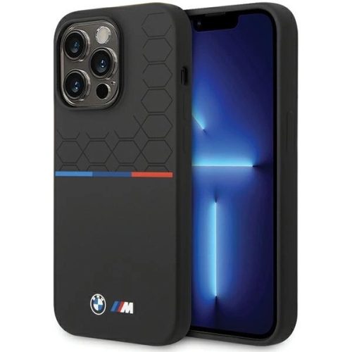 BMW BMHCP15L22SMPK iPhone 15 Pro 6.1" Silicone Pattern tok, fekete