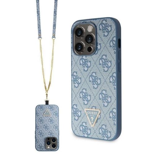 Guess GUHCP15XP4TDSCPB iPhone 15 Pro Max 6.7" Crossbody 4G Metal Logo tok, kék
