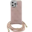 Guess GUHCP15LHC4SEP iPhone 15 Pro 6.1" Crossbody Cord 4G Print tok, rózsaszín