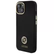 Guess GUHCP15SM4DGPK iPhone 15 6.1" Silicone Logo Strass 4G tok, fekete