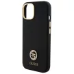 Guess GUHCP15SM4DGPK iPhone 15 6.1" Silicone Logo Strass 4G tok, fekete