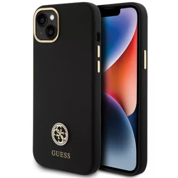   Guess GUHCP15M4DGPK iPhone 15 Plus / 14 Plus 6.7" Silicone Logo Strass 4G tok, fekete