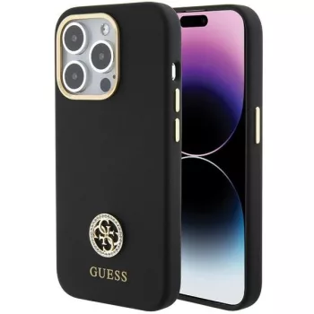   Guess GUHCP15LM4DGPK iPhone 15 Pro 6.1" Crossbody Cord 4G Print tok, fekete
