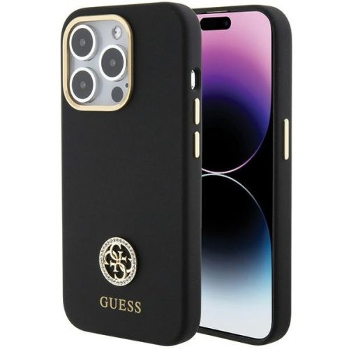 Guess GUHCP15LM4DGPK iPhone 15 Pro 6.1" Crossbody Cord 4G Print tok, fekete