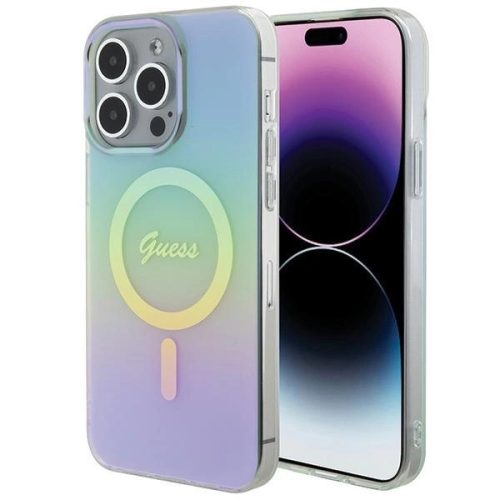 Guess GUHMP15LHITSQ iPhone 15 Pro 6.1" IML Iridescent MagSafe tok, színes