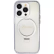 GUESS GUHMP15LHRSGSD iPhone 15 Pro (MagSafe / Glitter Script Logo / Ring stand / tok, átlátszó