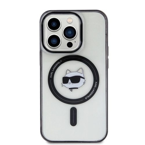 Karl Lagerfeld KLHMP15LHCHNOTK iPhone 15 Pro 6.1" IML Choupette's Head MagSafe tok, átlátszó