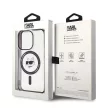 Karl Lagerfeld KLHMP15LHCHNOTK iPhone 15 Pro 6.1" IML Choupette's Head MagSafe tok, átlátszó