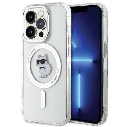 Karl Lagerfeld KLHMP15LHFCCNOT iPhone 15 Pro 6.1" IML Choupette's Head MagSafe tok, átlátszó