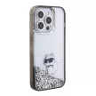 Karl Lagerfeld iPhone 15 Pro 6,1" KLHCP15LLKCNSK Liquid Glitter Choupette tok, átlátszó