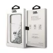 Karl Lagerfeld iPhone 15 Pro 6,1" KLHCP15LLKCNSK Liquid Glitter Choupette tok, átlátszó