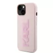 Karl Lagerfeld KLHCP15M3DMBKCP iPhone 15 Plus / 14 Plus 6.7" 3D Rubber Glitter Logo tok, rózsaszín