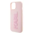 Karl Lagerfeld KLHCP15M3DMBKCP iPhone 15 Plus / 14 Plus 6.7" 3D Rubber Glitter Logo tok, rózsaszín
