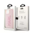 Karl Lagerfeld KLHCP15M3DMBKCP iPhone 15 Plus / 14 Plus 6.7" 3D Rubber Glitter Logo tok, rózsaszín