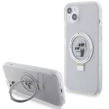   Karl Lagerfeld KLHMP15MHMRSKCH iPhone 15 Plus / 14 Plus 6.7" Ring Stand Karl&Choupettte MagSafe tok, fehér