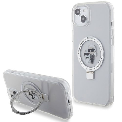 Karl Lagerfeld KLHMP15MHMRSKCH iPhone 15 Plus / 14 Plus 6.7" Ring Stand Karl&Choupettte MagSafe tok, fehér