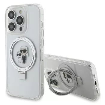   Karl Lagerfeld KLHMP15LHMRSKCH iPhone 15 Pro 6.1" Ring Stand Karl&Choupettte MagSafe tok, fehér