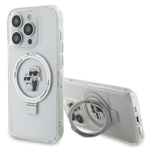 Karl Lagerfeld KLHMP15LHMRSKCH iPhone 15 Pro 6.1" Ring Stand Karl&Choupettte MagSafe tok, fehér