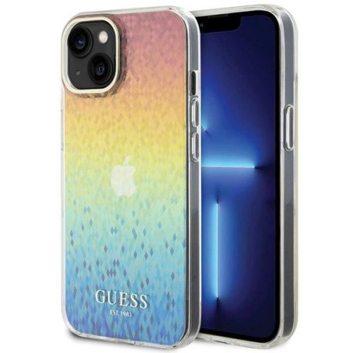 Guess GUHCP15SHDECMI iPhone 15 6.1" IML Faceted Mirror Disco Iridescent tok, színes