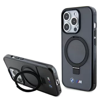   BMW BMHMP15LURSK iPhone 15 Pro 6.1" Ring Stand M Collection MagSafe tok, fekete