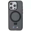 BMW BMHMP15LURSK iPhone 15 Pro 6.1" Ring Stand M Collection MagSafe tok, fekete