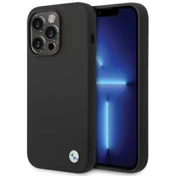   BMW BMHCP15XSILBK iPhone 15 Pro Max 6.7" Silicone Metal Logo tok, fekete