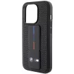 BMW BMHCP15LGSPPRK iPhone 15 Pro 6.1" hardcase Grip Stand Smooth & Perforated tok, fekete