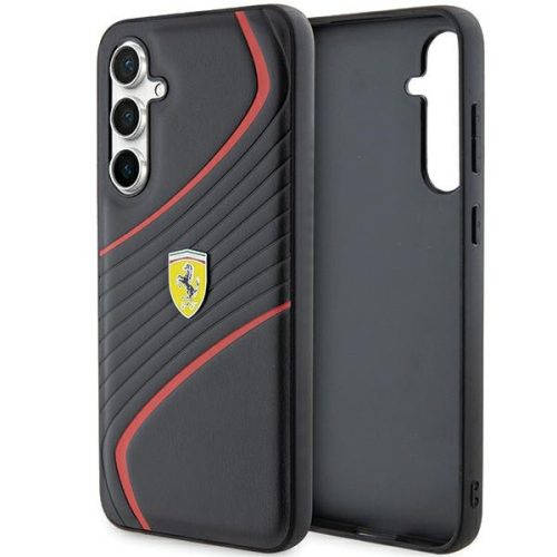 Ferrari FEHCS23FEPTWK Twist Metal Logo Sammsung S23 FE S711, hátlap, tok, fekete
