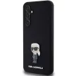 Karl Lagerfeld Silicone Ikonik Metal Pin case for Samsung Galaxy S23 FE tok, fekete